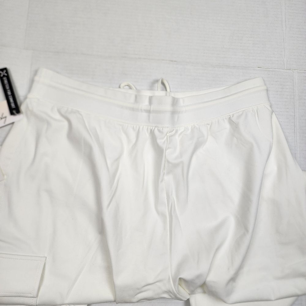 Nanette Lepore Play Ivory Cargo Joggers L NWT Soft Traveler Track Pants Neutral - Picture 11 of 15